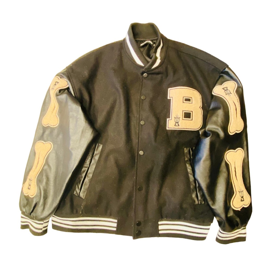 Streetwear Aelfric Eden Varsity Jacket Black Bones women’s Large Letterman *D*